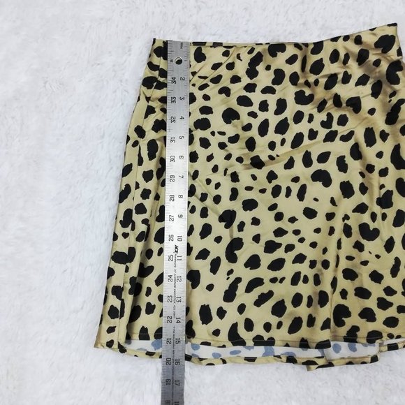 Elodie Womens A Line Skirt Multicolor Cheetah Print Mini Stretch Zip XS New - Picture 3 of 8